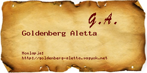 Goldenberg Aletta névjegykártya